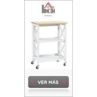 Carrito de cocina con ruedas, carrito multiusos con cajón, 4 cestas extraíbles de metal y laterales, 47x37x83 cm, blanco - details 13