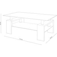 Mesa de Cristal Blanco Brillante Estilo Centro para Sala de Estar Medidas 110 cm x 60 cm x 45 cm - details 2