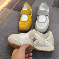 Versión alta 2025 nuevo cuero cabeza redonda color coincidencia boca ligera Velcro Mary Jane plataforma antideslizante de las mujeres deportes y zapatos de ocio - details 7