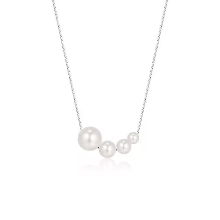 Collar de Plata 925 con Elegante Cuerda de Perlas Joyería y Bisutería de Lujo Minimalista para Mujer Ideal para Mujeres Mayores de 12 Años - 1