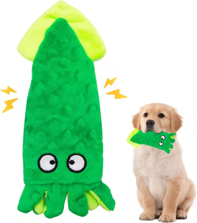 Juguetes interactivos chirriantes para perros, juguete masticable para perros sin relleno, juguetes de peluche indestructibles para perros con papel arrugado para perros pequeños y medianos, regalos de cumpleaños, juegos y entrenamiento - 1