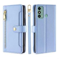 Funda de cuero magnética multifuncional para mujer, funda protectora con cremallera, ZTE Blade A53 4G, de moda - details 12