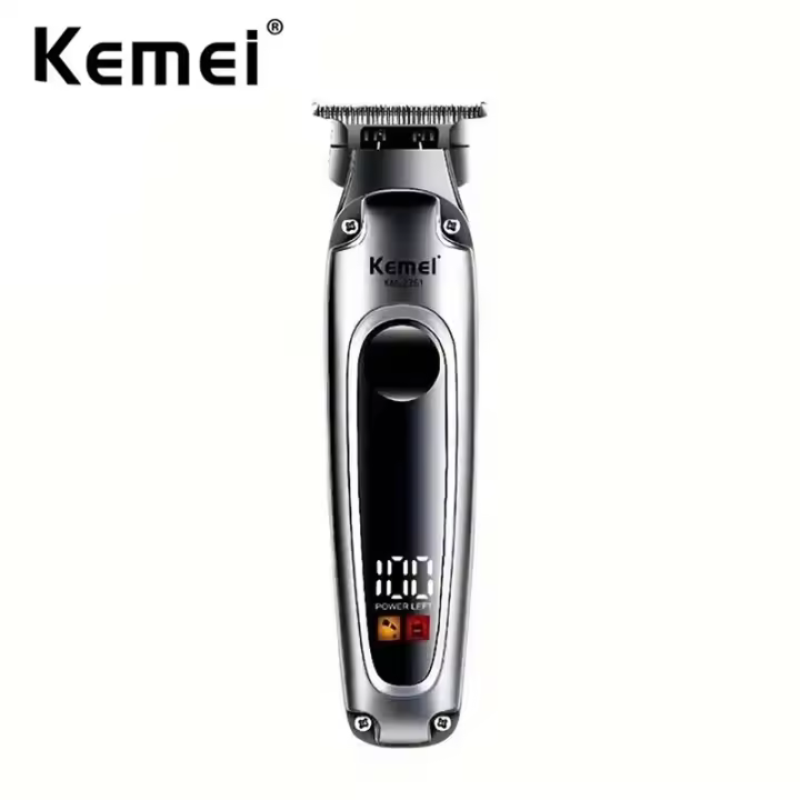 Kemei-cortadora de pelo eléctrica inalámbrica para hombre, máquina de corte de pelo potente, recargable por USB, para barbería, 2261 - 1