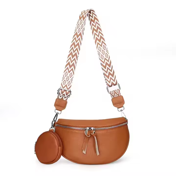 Bolso de pecho de cuero genuino de lujo para mujer, bolso cruzado de cuero de vaca de alta calidad con monedero pequeño - 1