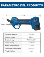 Pantalla LED de 28mm para poda de árboles frutales, cortador de poda eléctrico de mano, sin cable, con batería de litio - details 3