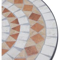 Mesa de Jardín Mesa Mosaico Cerámica y Redonda Mesita de Café para Terraza Balcón Φ60x71cm - details 7