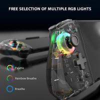 YS43 YS44 YS45 para Nintendo Switch, Gamepad todo en uno RGB, controlador de mano transparente colorido con TURBO de 6 ejes - details 10