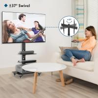 Soporte TV Ruedas para Pantallas de Plasma/LCD/LED de 30-70 Pulgadas hasta 40 kg, Soporte TV Suelo con 6 Ajustes de Altura Ajustable de Vidrio Templado de 3 Niveles, MAX VESA 600x400 mm - details 2