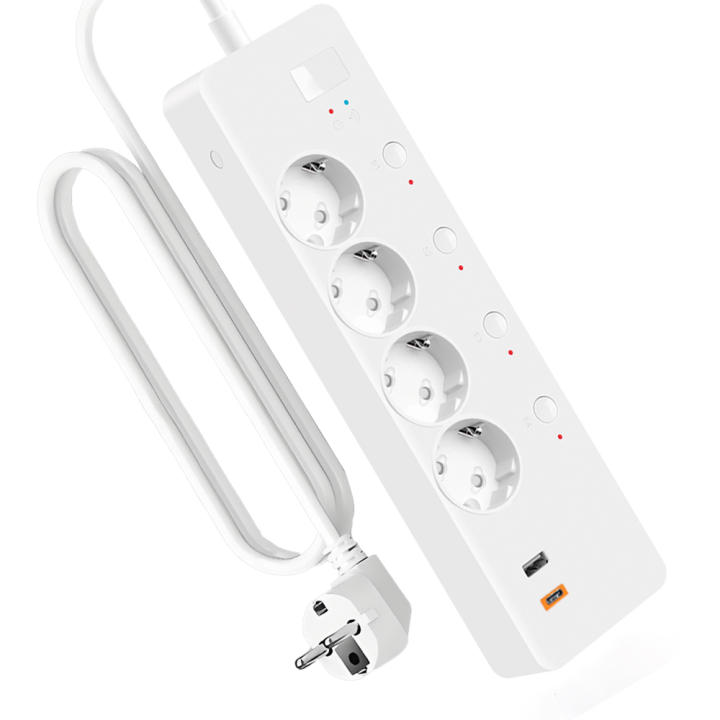 BORUIDAPLS Matter EU plug 16A smart power strip supports Google Home HomeKit Siri SmartThings remote voice independent control multi port socket
