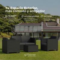 Conjunto de muebles de jardín para exteriores de 4 plazas |   Fabricado en España con Materiales Reciclados - details 7