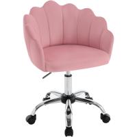 Sillón ergonómico de terciopelo con respaldo, sillón de tocador y estudio, patas de metal. - details 0