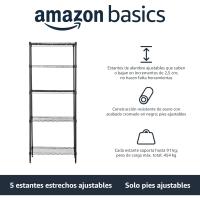 Unidad de Almacenamiento Estrecha de 5 Baldos con Estantes Ajustables en Altura y Patas - details 13