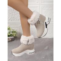 Botas de nieve cálidas para mujer, zapatos cortos con plataforma, moda de otoño e invierno - details 6