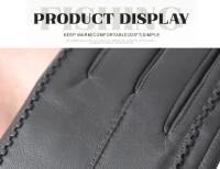 Guantes de piel de oveja para mujer, manoplas cortas de terciopelo fino para pantalla táctil, de cuero, de buena calidad, para invierno, 2226 - details 160