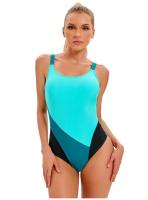 Bañador deportivo de retazos de una pieza para mujer, Monokini con Control de barriga, trajes de baño brasileños, ropa de playa - details 4