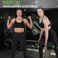 Mancuernas Ajustables 10/15/20/30/40 KG Juego de Pesas 3en1 con Barra Recta y Curva, Mangos Antideslizantes, Kit Mancuernas para Gimnasio en Casa - details 6