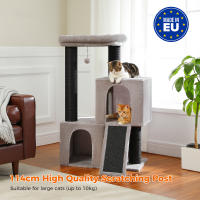 PAWZ Roda Árbol para gatos de varios niveles con poste rascador grueso, dos condominios grandes, torre para gatos de interior, almohadilla rascadora para gatos, casa cama para gatitos, juguetes para gatos - details 1