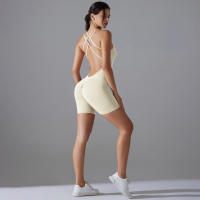 Hamidou-Conjunto de Yoga con espalda descubierta para mujer, Body de Fitness de alta elasticidad, ropa de gimnasio deportiva, Top corto de Fitness, Shockpro - details 34