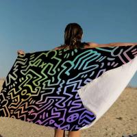 Keiths Haring Beach para niños, baño personalizado, piscina, vacaciones, toalla de picnic, regalo de fiesta - details 4