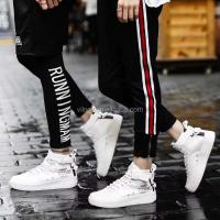 Zapatillas y zapatos deportivos de moda de PU con cordones y estrellas de caña alta para hombre - details 6