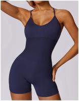 Mono de Yoga para Mujer Kailuoka Sexy Fitness Romper Sin Mangas y Espalda Disfraz Deportivo Corto en Color Sólido para Otoño e Invierno Material Exterior de Nylon - details 15