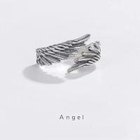 Anillo creativo Retro con alas de demonio y Ángel para hombres y mujeres anillo abierto gótico Punk hecho a mano accesorios de joyería Unisex regalo para amantes - details 1