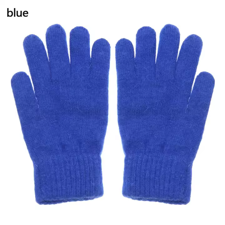 Guantes elásticos de dedo completo para hombre y mujer, manoplas gruesas y cálidas de lana para conducir, ciclismo, invierno, 2022 - 1