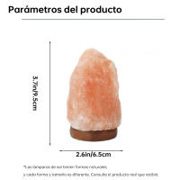 Natural Himalayan Salt Lamp, Multicolor, USB Version, Wooden Base - Creates a Relaxing and Healthy Environment - details 4