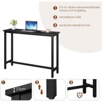 Conjunto de Mesa de Bar y 2 Taburetes, Muebles de Comedor, Mesa Alta y Taburetes de Bar, Barra Cocina y Salon, 140x40x100 cm, Metal + MDF, Roble Claro - details 14