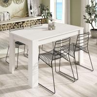 Comedor Extensible, Mesa de Salón o Cocina, Acabado en Blanco Artik y Roble Canadiense, Modelo Kendra - details 9