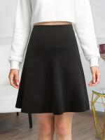 Faldita de cintura alta para mujer de rodilla con 5 bolsillos - Poliéster elástico, dobladillo dividido, color sólido para tenis y golf, negro, falda de golf |   Diseño de falda elegante |   Tejido de estiramiento medio - details 4