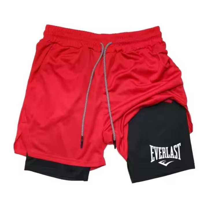 Pantalones Deportivos de Doble Capa de Secado Rápido Moda para Hombres con Estilo de Gimnasia y Baloncesto Pantalones de Playa y Músculo - 1