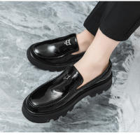 Plataforma de moda para hombres que aumenta los mocasines club nocturno estilista zapatos de moda. - details 2