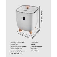 Calentador de Toallas SucceBuy de 25L con Pantalla LED, Temporizador y Ajustes de Temperatura Ajustables, Manta Térmica Grande y Calentador de Toallas para Baño, SPA, Hogar, Encimera, Suelo, Gris - details 9