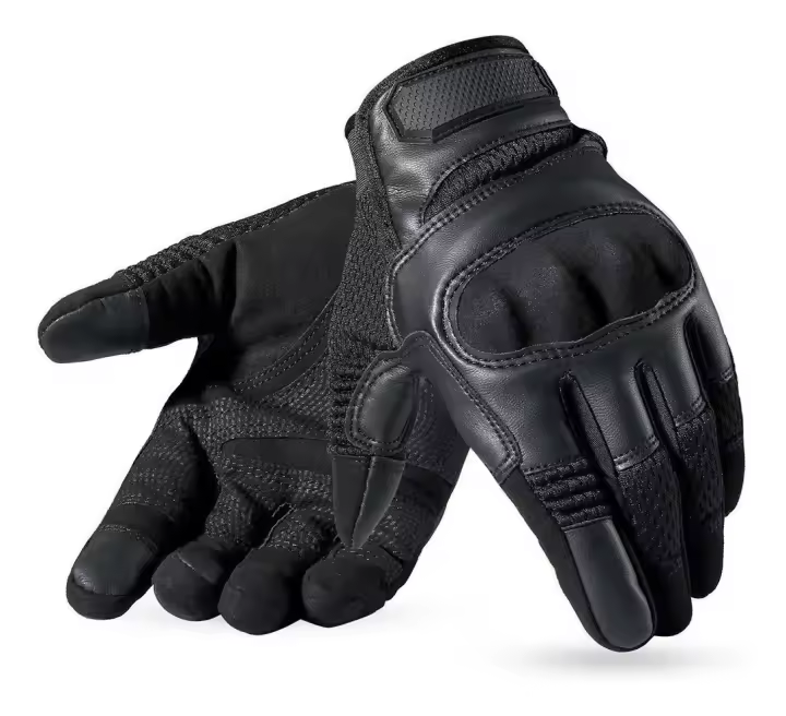 Guantes De Cuero Para Moto Pantalla Táctil Guantes, Negro - 1