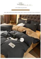 Juego de Ropa de Cama de Lujo en Tamaño King con Funda de Edredón Sábana y Funda de Almohada de Color Sólido Estilo Nórdico Diseño Impreso - details 3