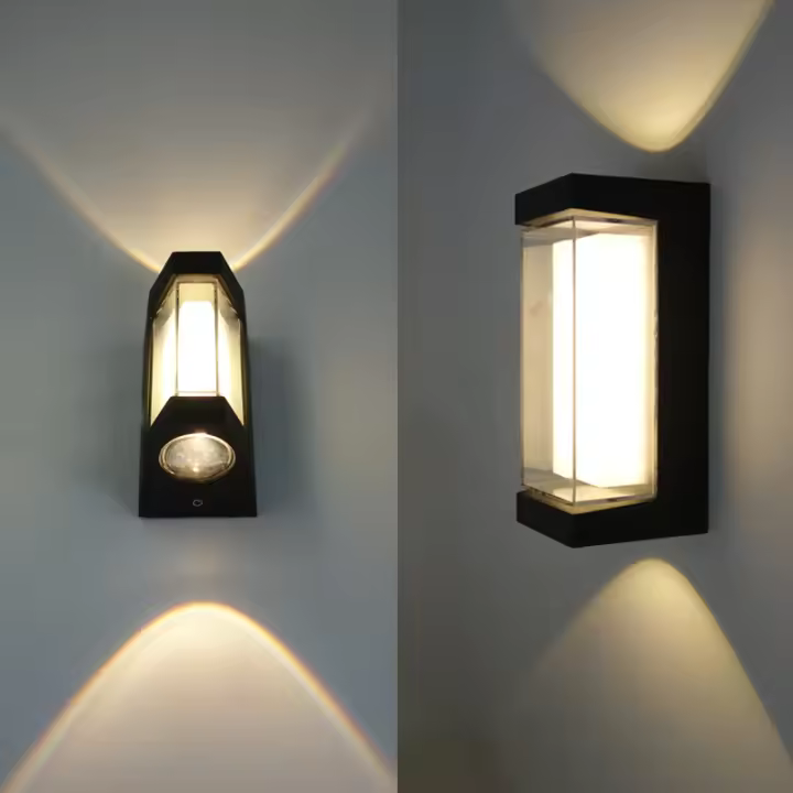 Lámpara de pared de aluminio nórdico, luz de pared interior de estilo moderno IP65, luces de pasillo impermeables hacia arriba y hacia abajo para escaleras del hogar, dormitorio y cabecera - 1