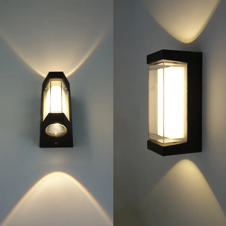 Lámpara de pared de aluminio nórdico, luz de pared interior de estilo moderno IP65, luces de pasillo impermeables hacia arriba y hacia abajo para escaleras del hogar, dormitorio y cabecera - 1