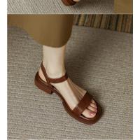 Sandalias de Mujer 2025 Estilo Sofisticado Transpirable con Tacón Bajo Piel Ecológica Certificada - details 8