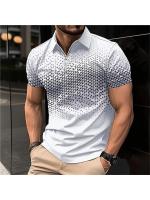 Polo de verano 2025 para hombre, manga corta, top de moda popular, estampado, corte ajustado. - details 19