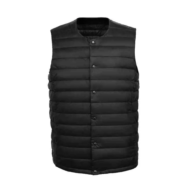 Chaleco de plumón blanco ultraligero para hombre, abrigo portátil con cuello en V sin mangas, Forro cálido de invierno, 90 - 1