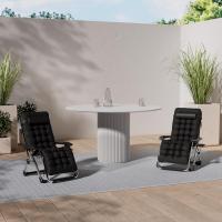 Silla reclinable para actividades al aire libre con gravedad cero y portavasos, silla extra ancha y ajustable para tumbonas de Patio Garden Beach Beach, con cojines de 200 kg (Black1) - details 1