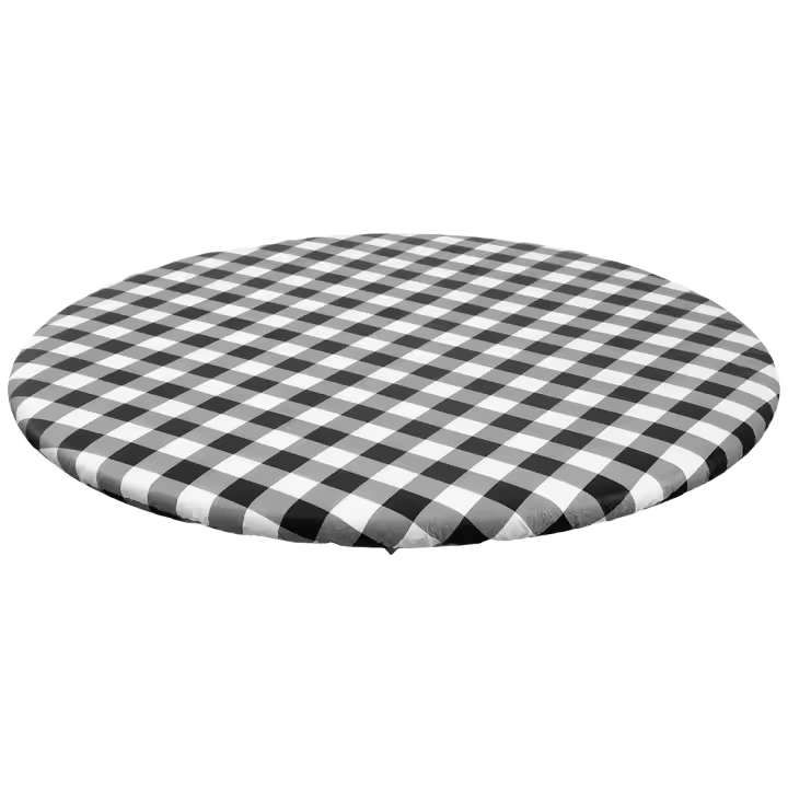 Mantel de Mesa de Vinilo Elástico Impermeable Cubierta Redonda para Comedor - 1