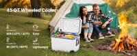 SucceBuy Enfriador portátil de 45 QT con ruedas, diseño aislado para retención de hielo, asas duraderas y portavasos incorporados - details 0