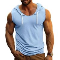 Camiseta sin mangas lisa para gimnasio para hombre, sudaderas con capucha para Fitness, camiseta sin mangas con capucha, camisetas deportivas recortadas, chaleco muscular para culturismo - details 0
