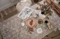 Ense blanco con sábanas, mesa vintage, baby shower bordado de granja, boda, mantel de pestañas para fiesta de cumpleaños - details 6