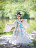 Hanfu para niños, disfraz antiguo, nuevo vestido de moda vintage para niñas, Súper Hada para niñas, estilo Tang chino, falda Ru, - details 0