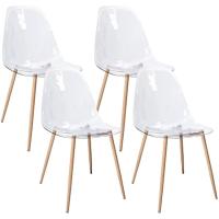 Sillas de Comedor Nórdicas Elegantes Versátiles, Transparentes, Acrílico, Paquete de 4 - details 0