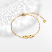 Accesorios simples lucky number 8 infinity brazalete de acero inoxidable mujer - details 1