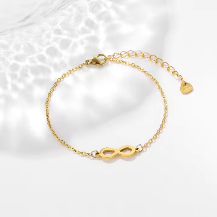 Accesorios simples lucky number 8 infinity brazalete de acero inoxidable mujer - 1